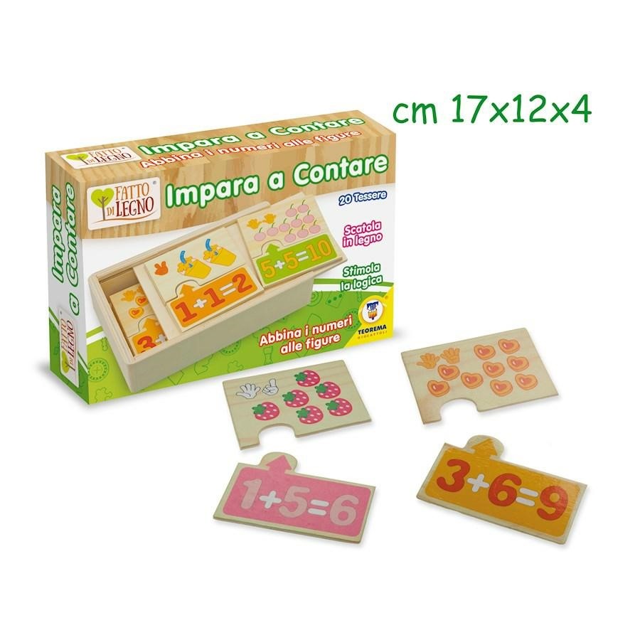 IMPARA A CONTARE CON NUMERIE FIGURE IN LEGNO 20PZ 16.5X11X3.8 CM