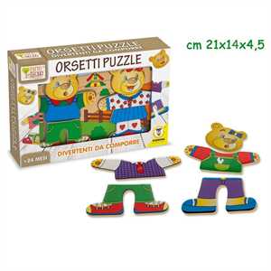 PUZZLE ORSETTI FUNNY DOPPIOIN LEGNO 24PZ 20.3X13.5X4 CM