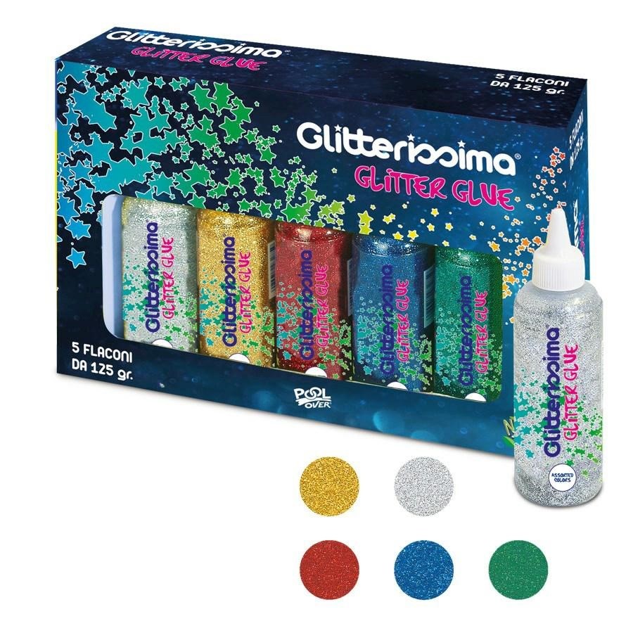 GLITTER GLUE ml120 pz5 Rosso POOL OVER
