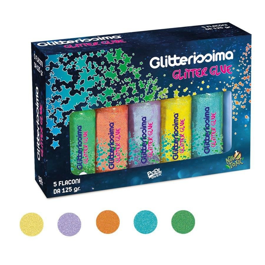 GLITTER GLUE ml120 pz5 V/AR/LI/G/C