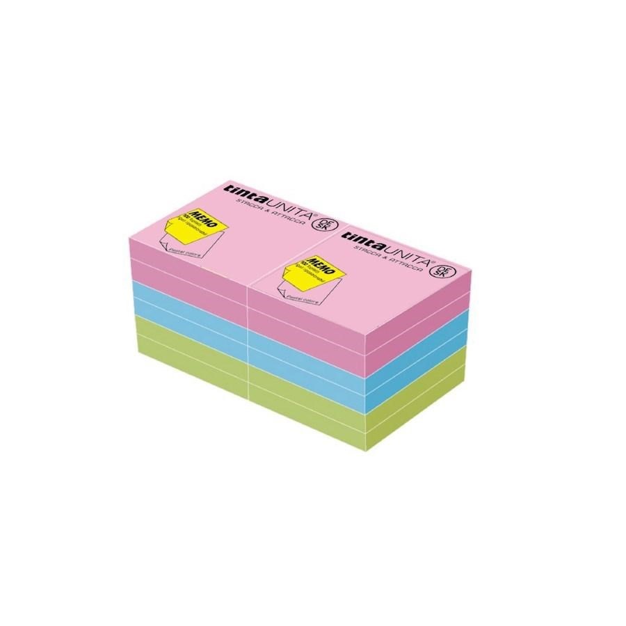FOGLIETTI STACCA&ATTACCA 75X75 ASS.3 COLORI PASTEL TintaUNITA DESK