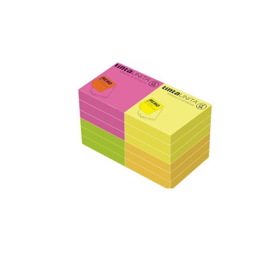 FOGLIETTI STACCA&ATTACCA 75X75 ASS.4 COLORI NEON Tintaunita DESK