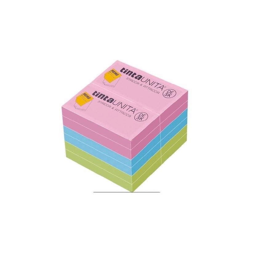 FOGLIETTI STACCA&ATTACCA 75X125 ASS.3 COLORI PASTEL TintaUNITA DESK