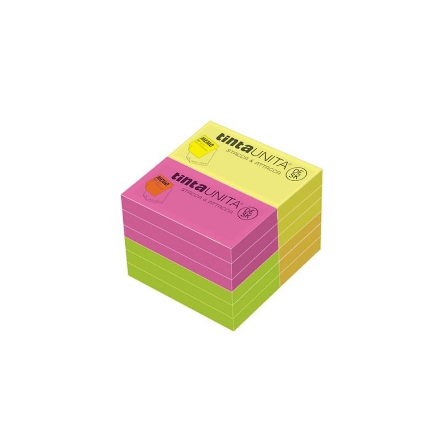 FOGLIETTI STACCA&ATTACCA 75X125 ASS.3 COLORI NEON TintaUNITA DESK
