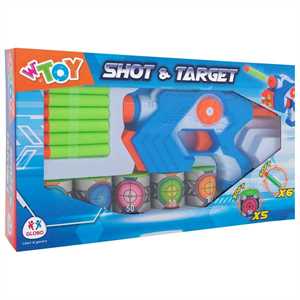 PISTOLA CON 6 PROIETTILI SOFFICI /5 BERSAGLI