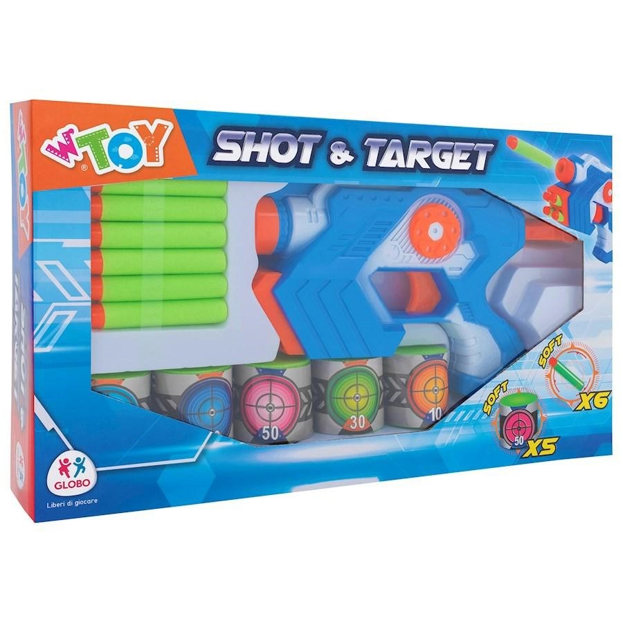 PISTOLA CON 6 PROIETTILI SOFFICI /5 BERSAGLI