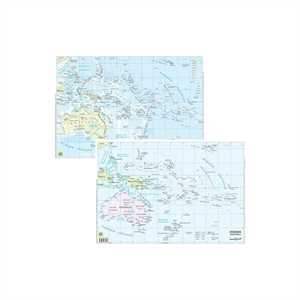 CARTINA GEOGRAFICA PLASTIFICATA OCEANIA