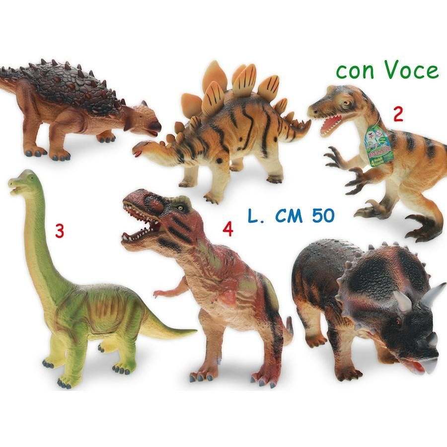 DINOSAURI SOFFICI GIGANTI CON SUONO 50 CM 6 MODELLI