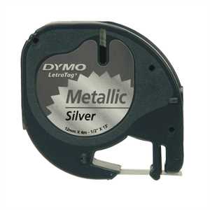 Nastro mm12x4 80.Argento METAL LETRATAG