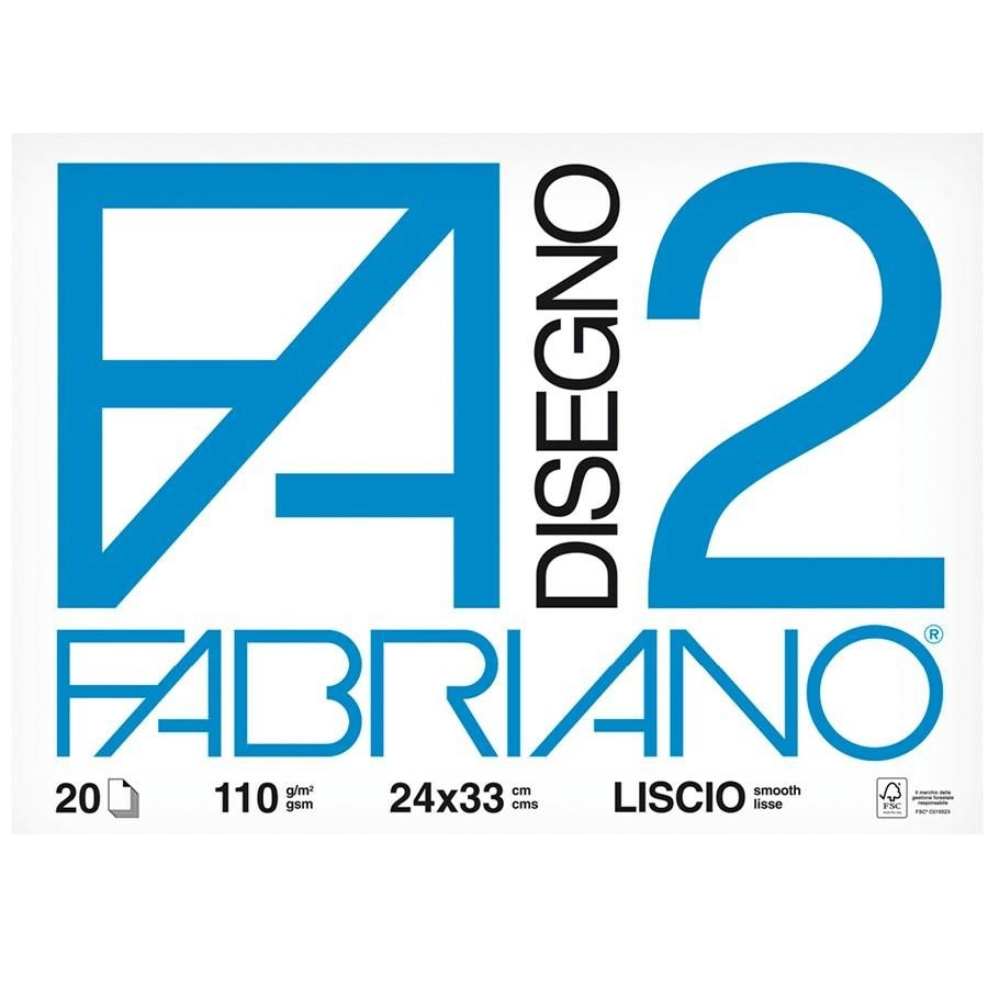 FABRIANO Blocco F2 cm24x33 Liscio f20 110gr