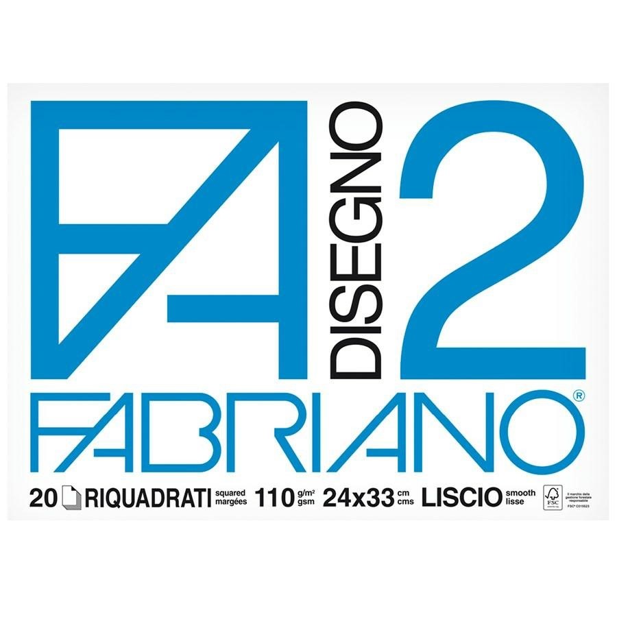 FABRIANO Blocco F2 CM24x33 Squadrato f20 110gr