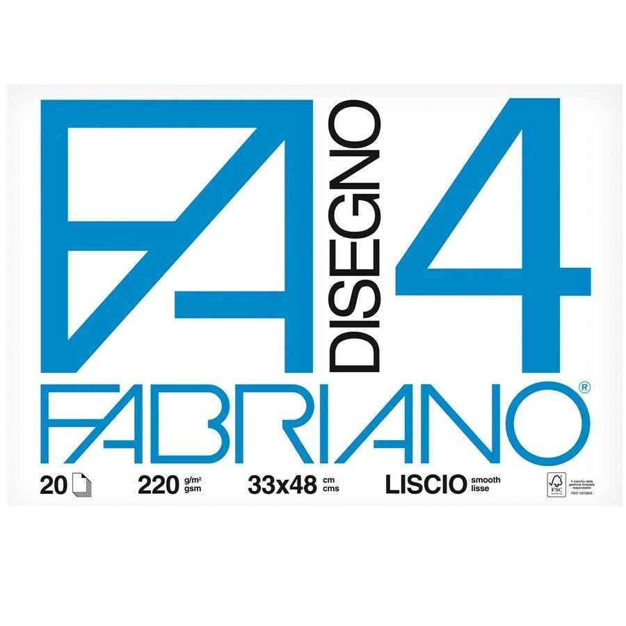 FABRIANO Blocco F4 cm33x48 Liscio ff20 220gr