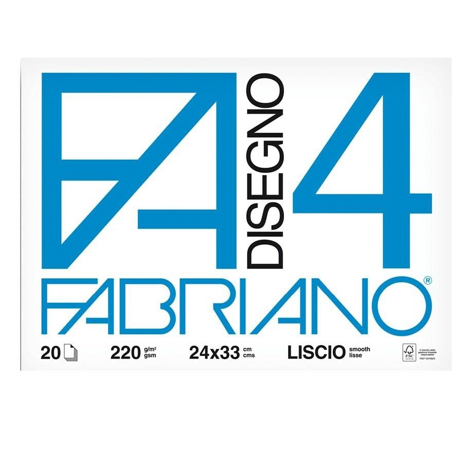 FABRIANO Blocco F4 cm24x33 Liscio ff20 220gr