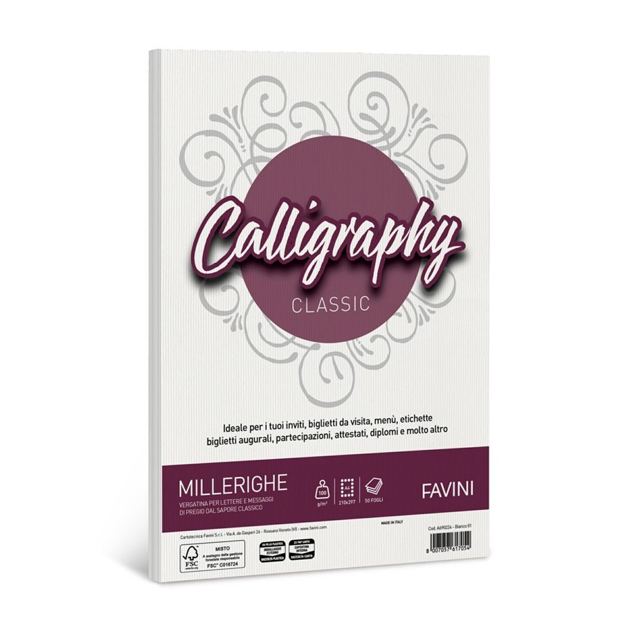 Calligraphy MILLERIGHE gr100 BIANCO A4 f50