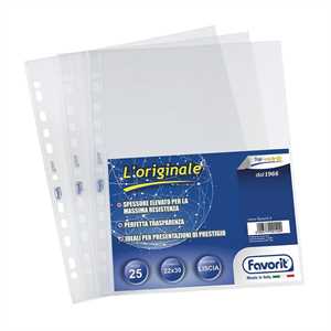 Busta con fori 22x30 Liscia pz25 Top L'ORIGINALE in Naturene