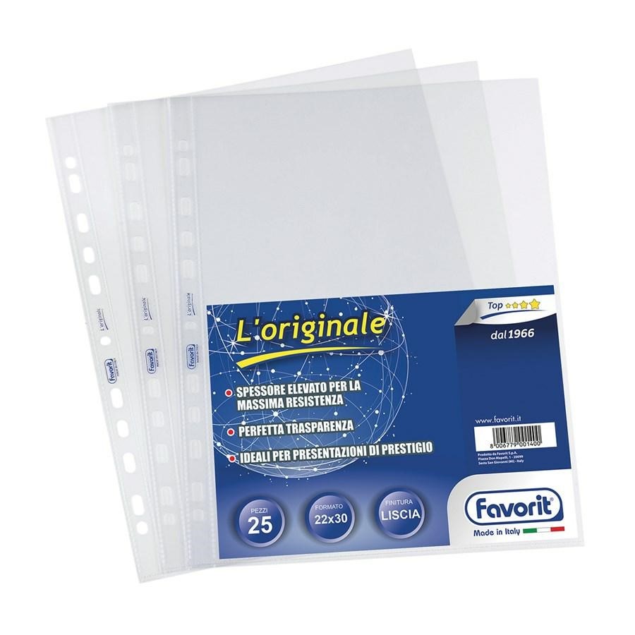 Busta con fori 22x30 Liscia pz25 Top L'ORIGINALE in Naturene