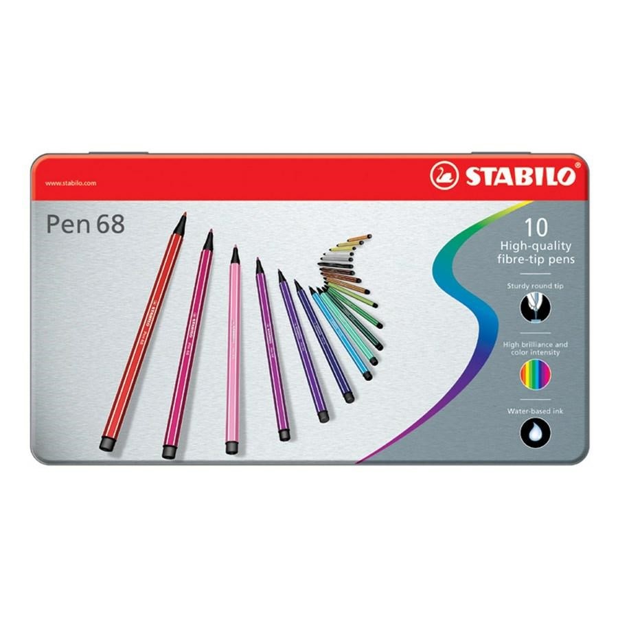 STABILO PEN 68 pz10 astuccio Metallo