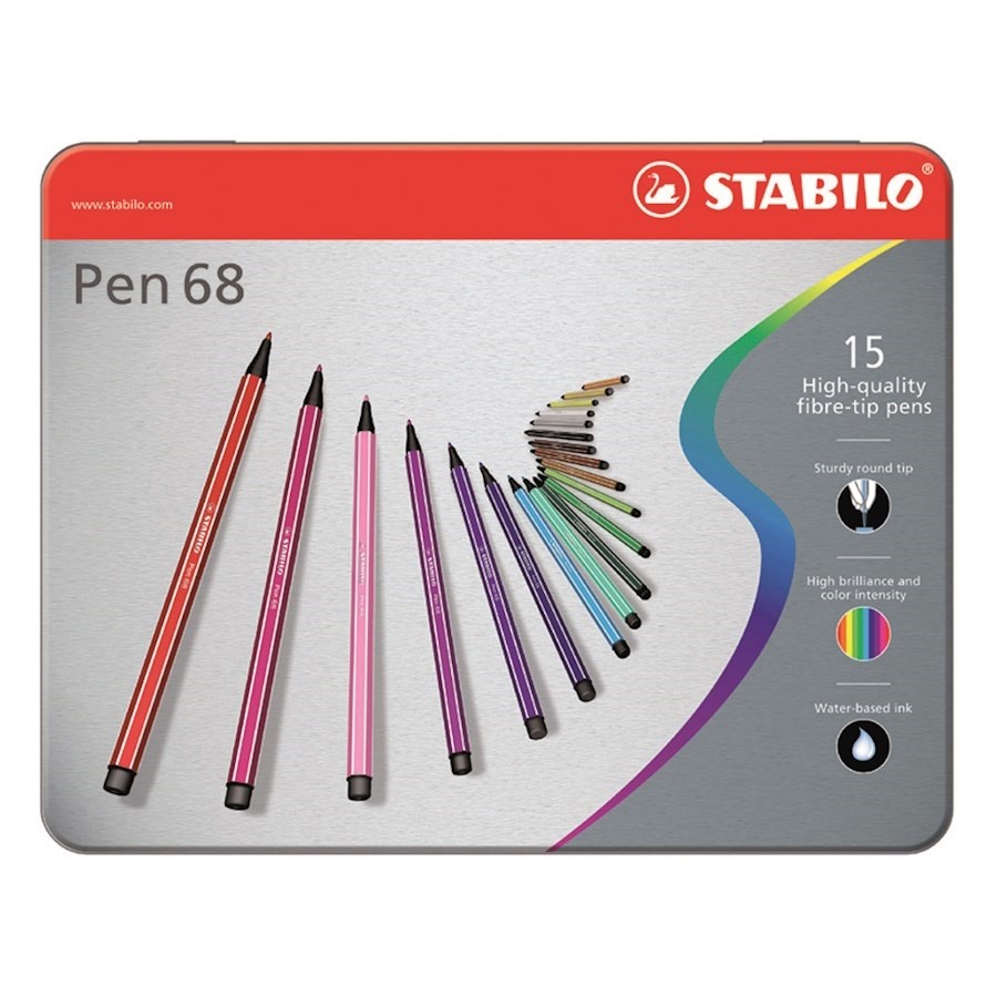 STABILO PEN 68 pz15 astuccio Metallo