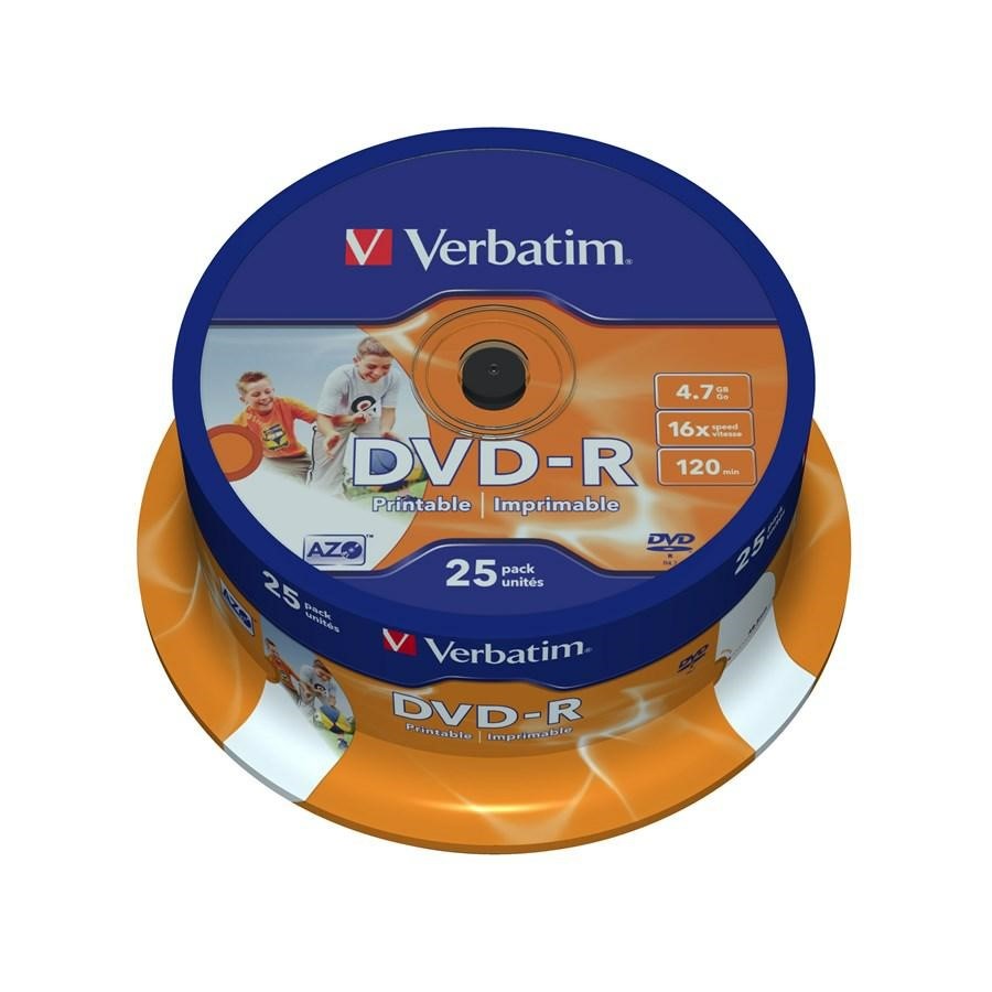 VERBATIM Dvd-R pz25 PRINTABLE 4,7Gb 16x*43538*