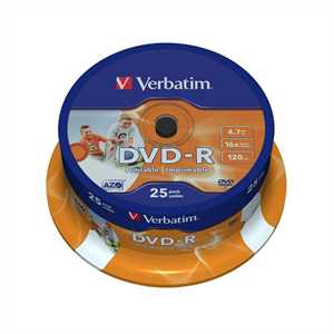 VERBATIM Dvd-R pz25 PRINTABLE 4,7Gb 16x*43538*