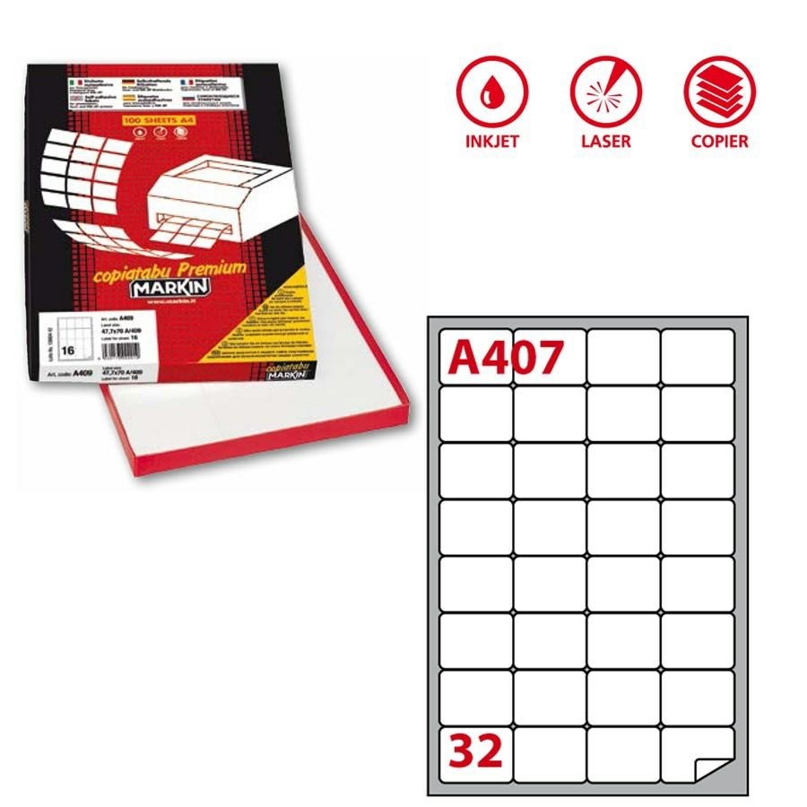 Etichette Copy Laser A4 mm47,5x35 (A407-AA0407) f100 32et