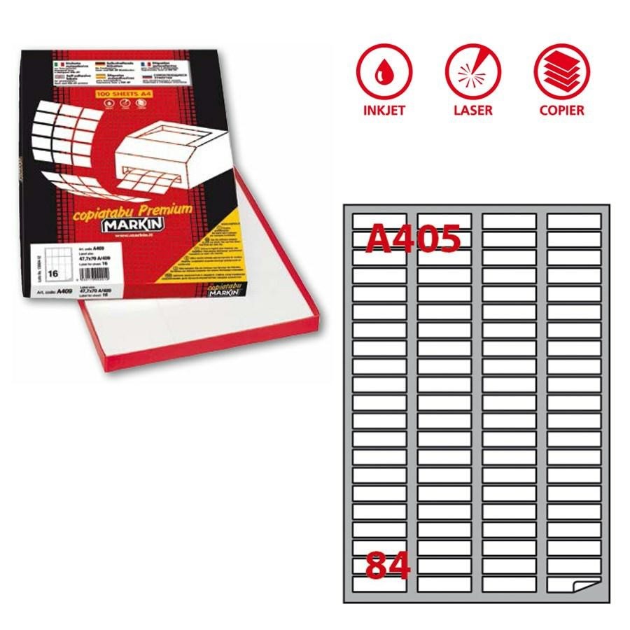 Etichette Copy Laser A4 mm46X11,1(A405) f100