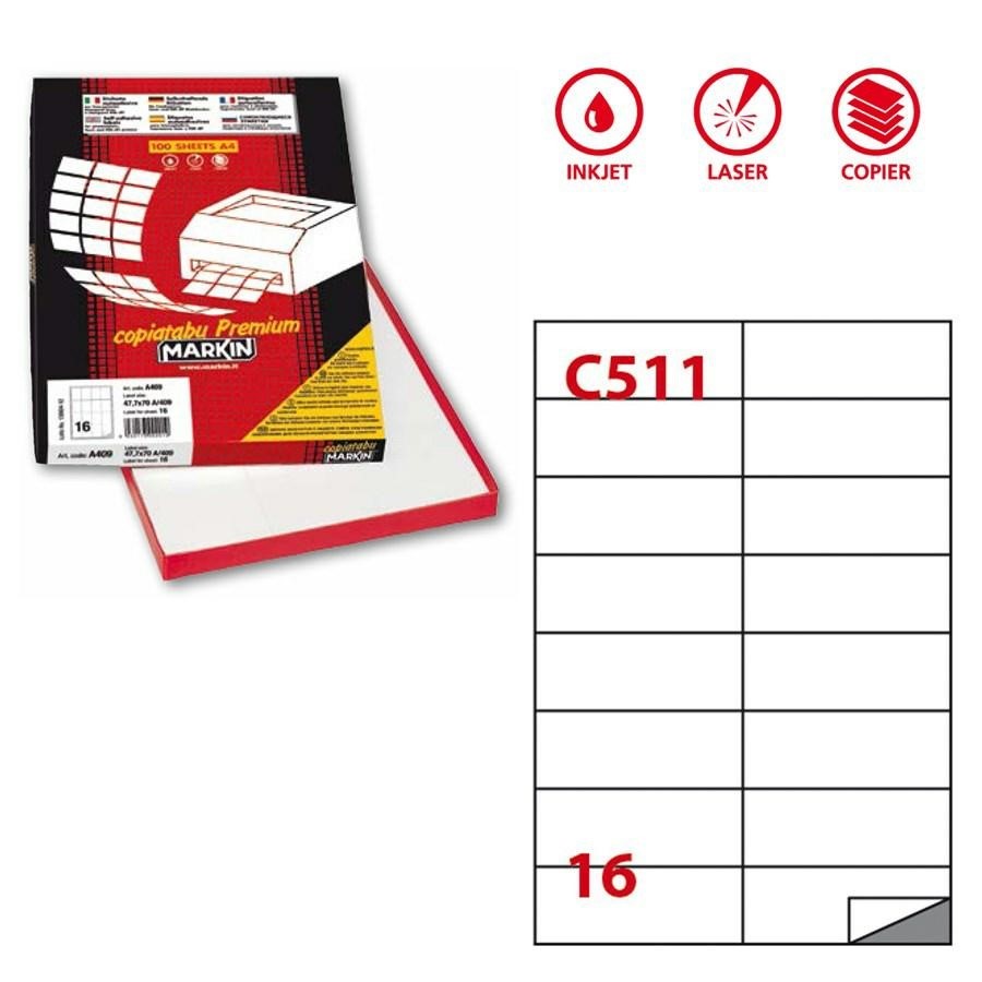 Etichette Copy Laser A4 mm105x37(C511) f100