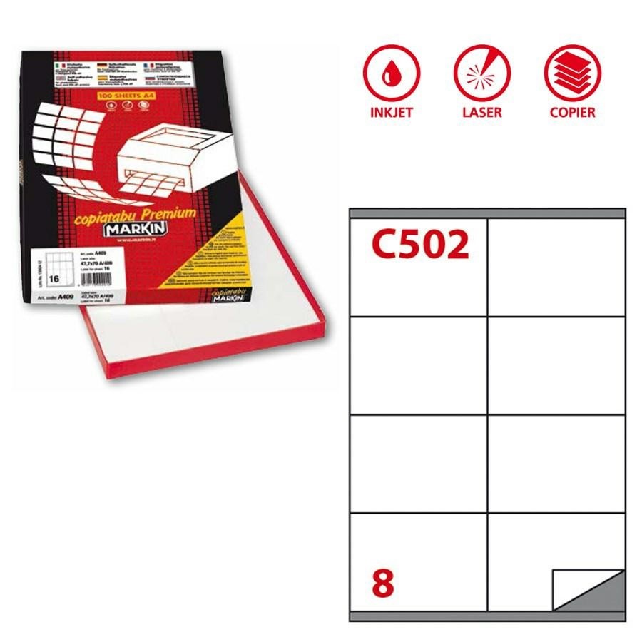 Etichette Copy Laser A4 mm105x72(C502 - CM0502) f100 8et