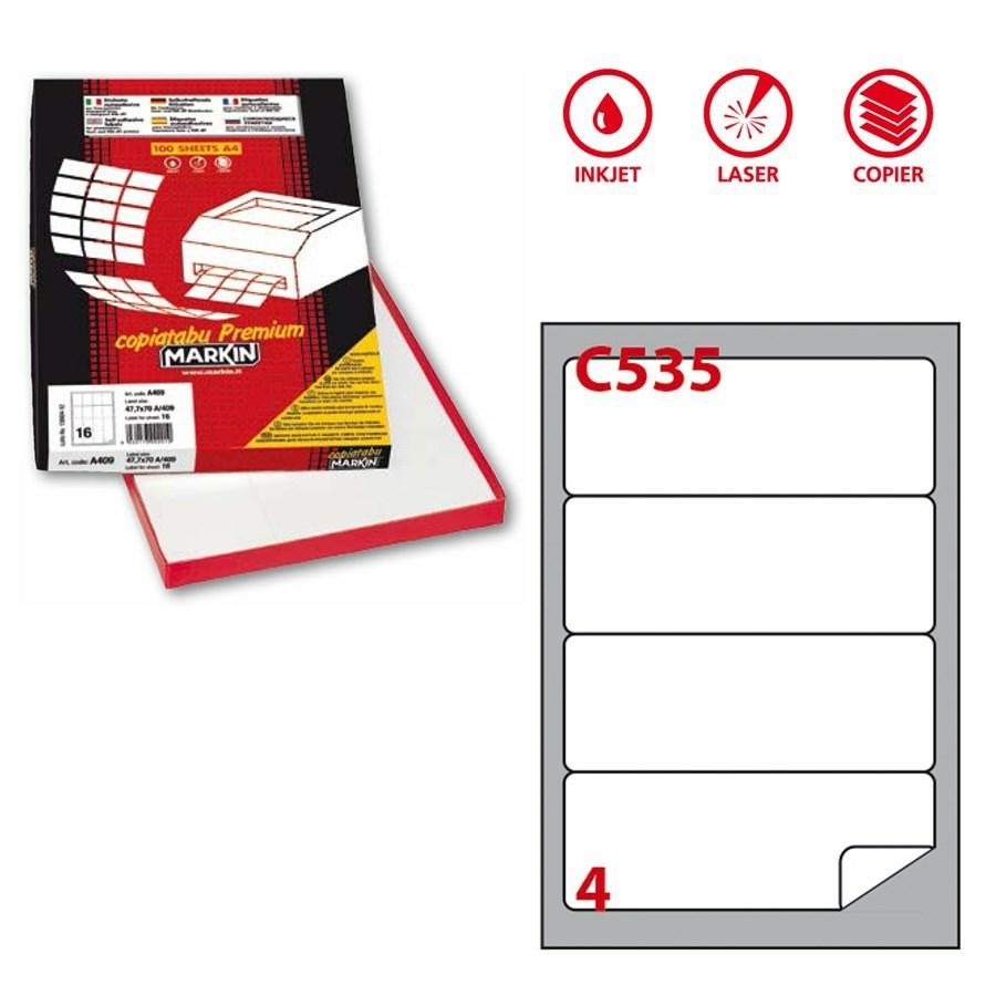 Etichette Copy Laser A4 mm190x61(C535) f100
