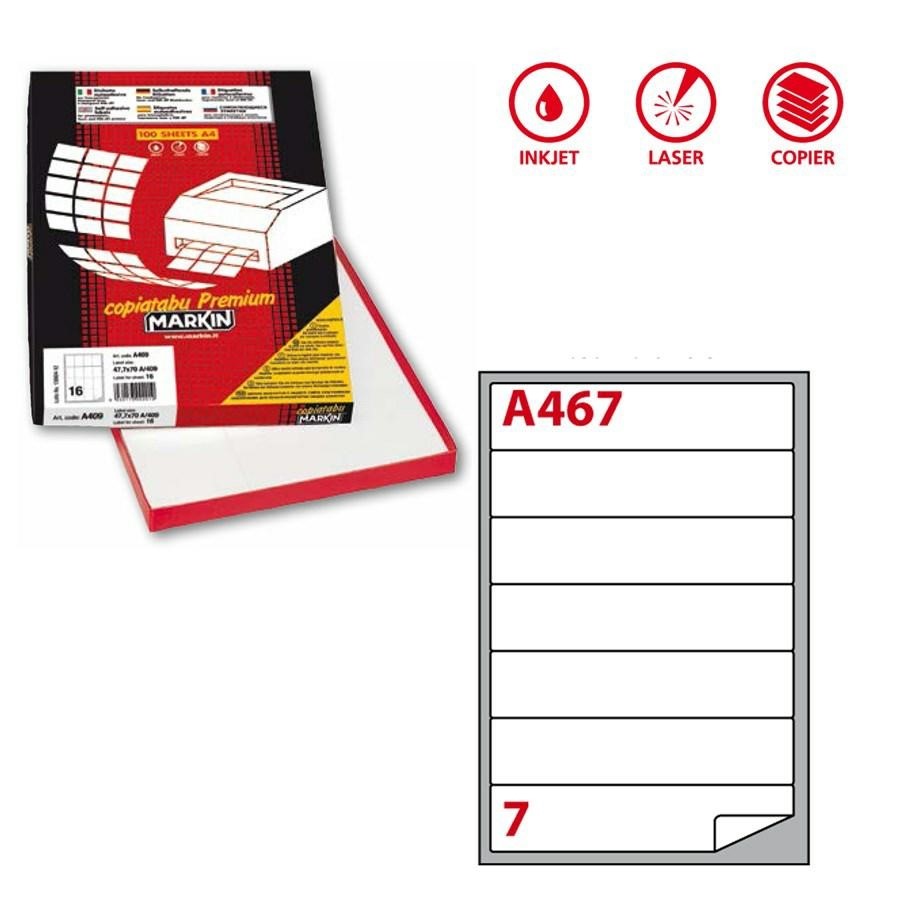 Etichette Copy Laser A4 mm190x38(A467) f100