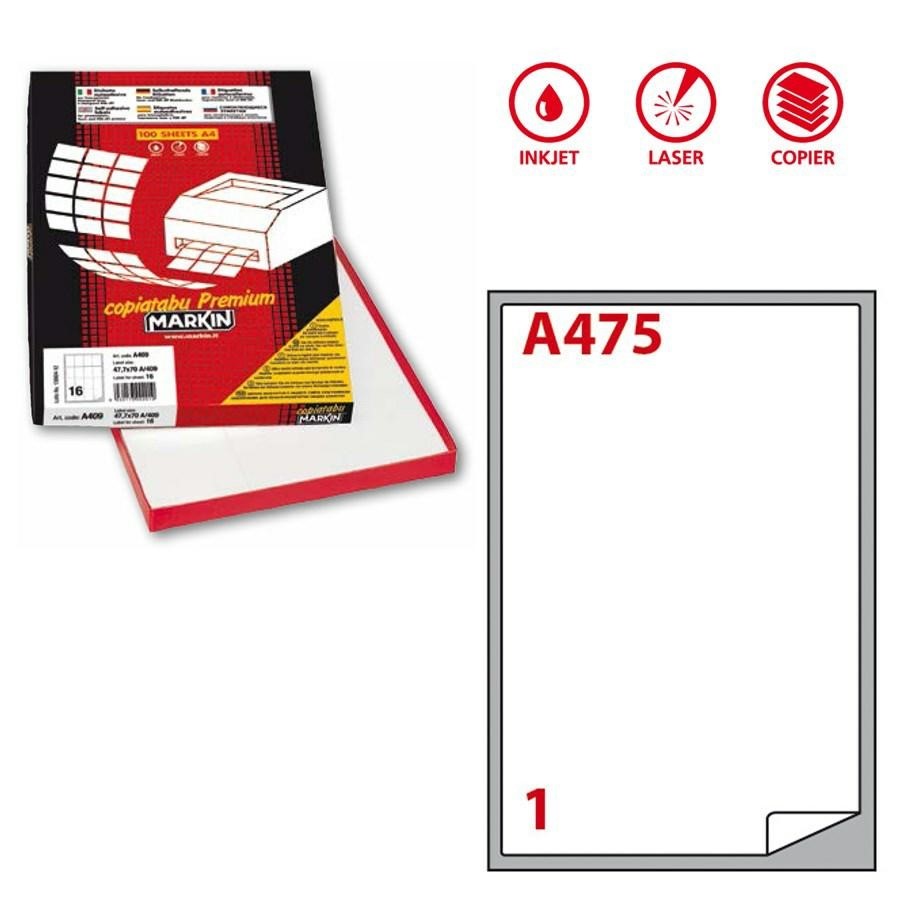 Etichette Copy Laser A4 mm199,6x289,1(A475) f100