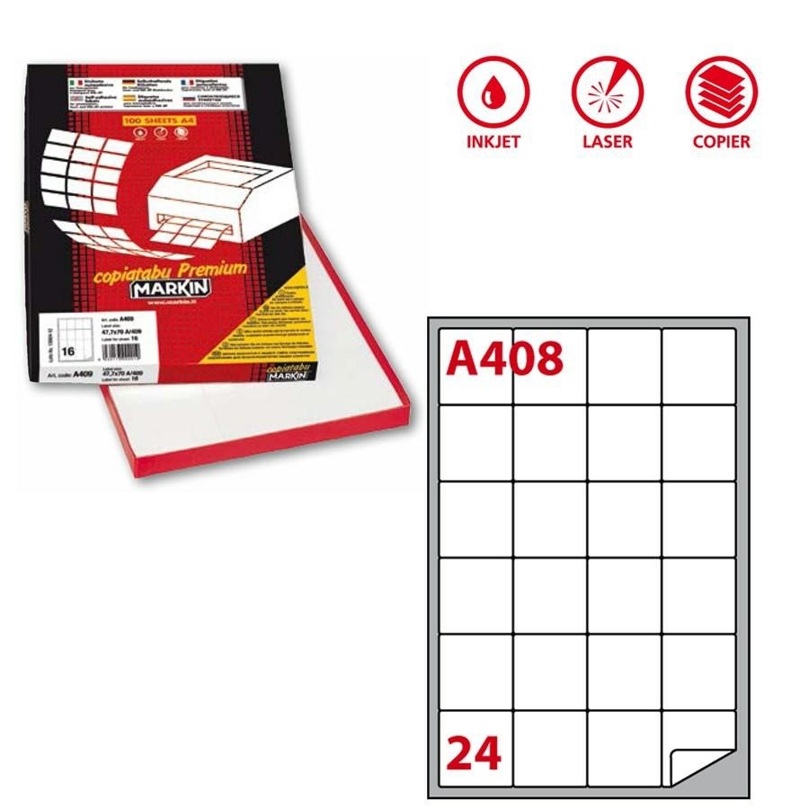 Etichette Copy Laser A4 mm47,5x46,5(A408) f100