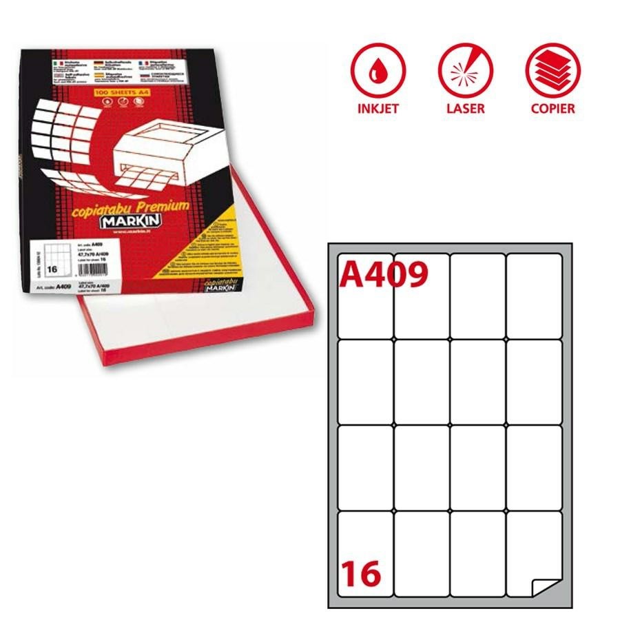 Etichette Copy Laser A4 mm47,7x70 (A409) f100