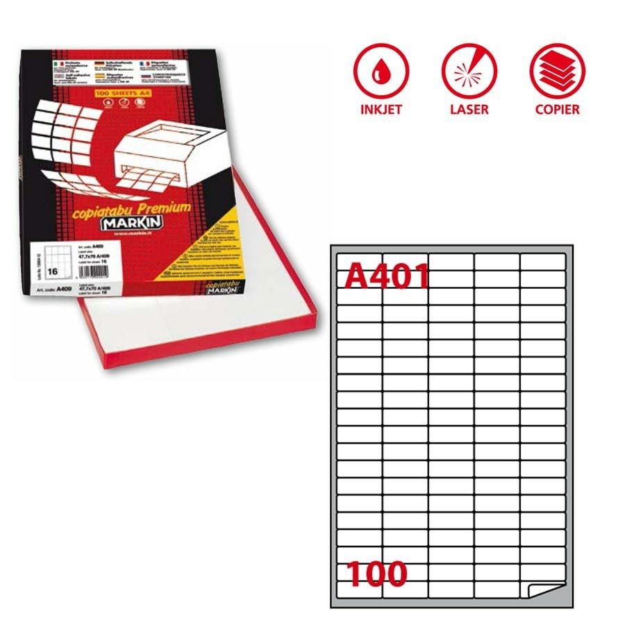 Etichette Copy Laser A4 mm37x14 (A401-AA0401) f100 100et
