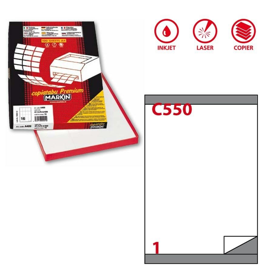 Etichette Copy Laser A4 mm210x280(C550) f100