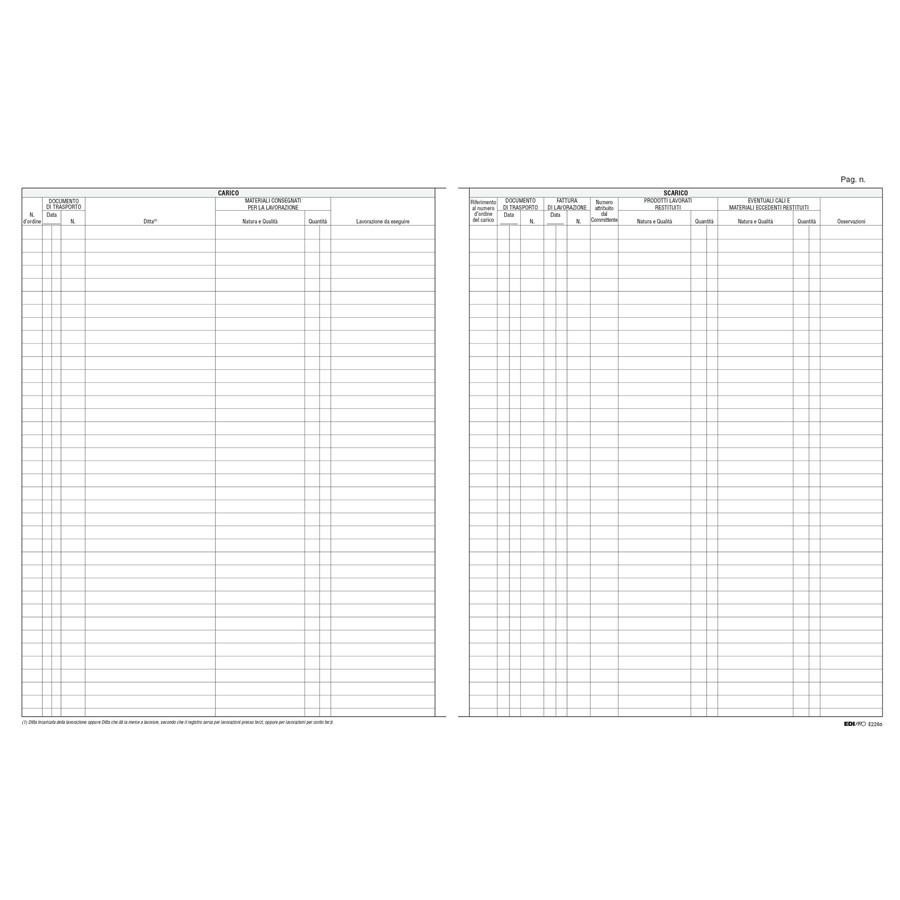 Registro MERCE IN LAVORAZIONE 47pg