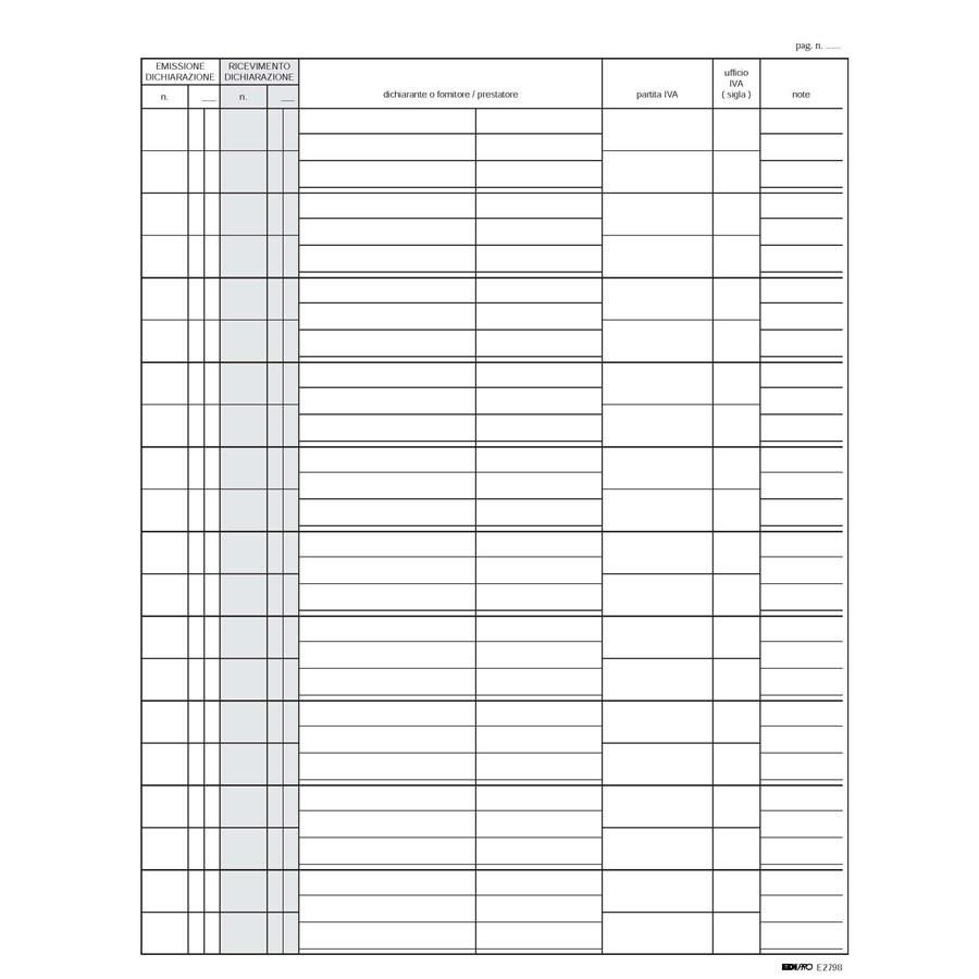 Registro DICHIARAZIONE D'INTENTO