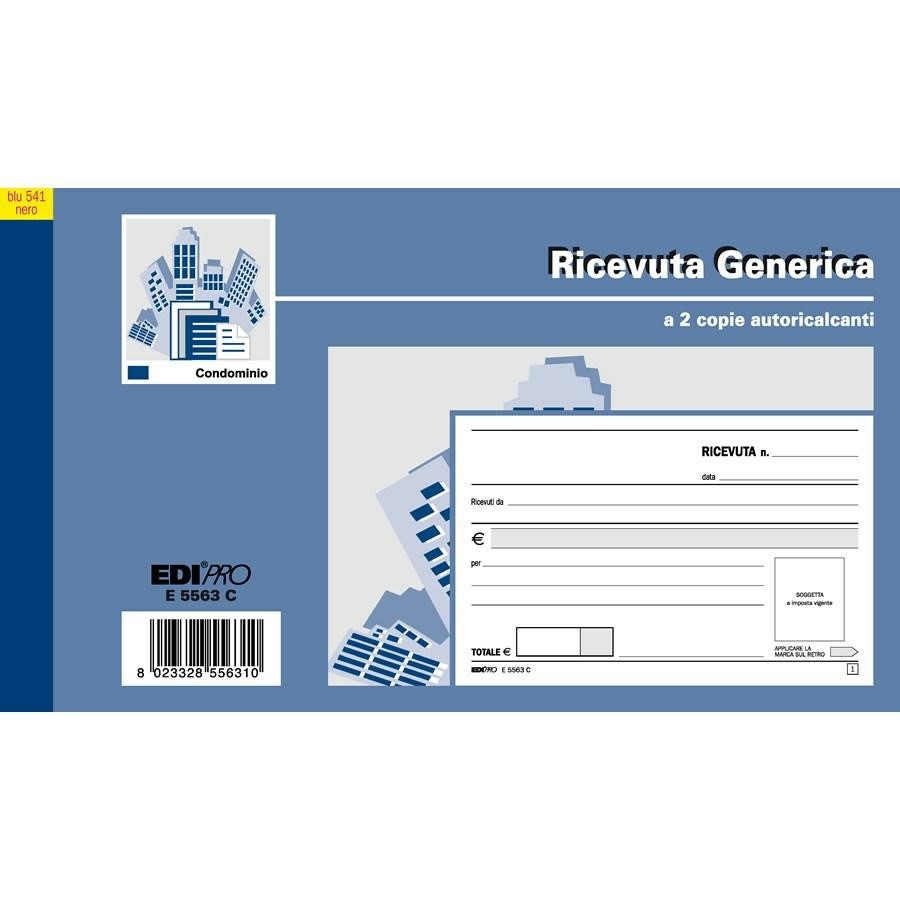BLOCCO RICEVUTE GENERICA Autocopiante 9,9X17