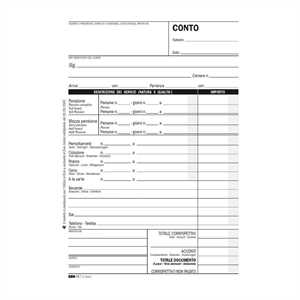 BLOCCO CONTO ALBERGO/PENSIONE 7gg ff100
