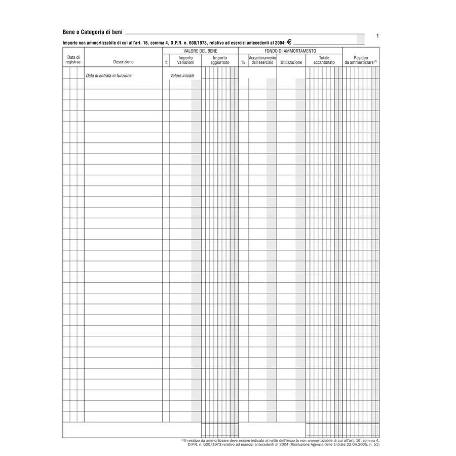 Registro CESPITI AMMORTIZZABILI cm24x31 FLEX