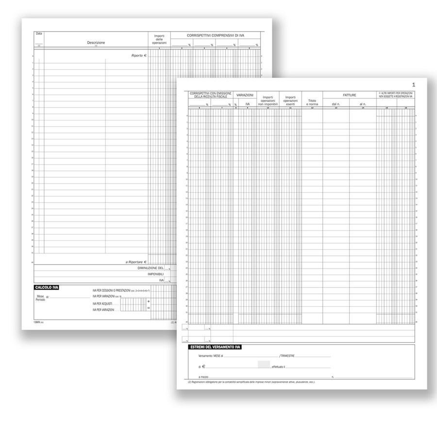Registro CORRISPETTIVI IVA A4 FLEX