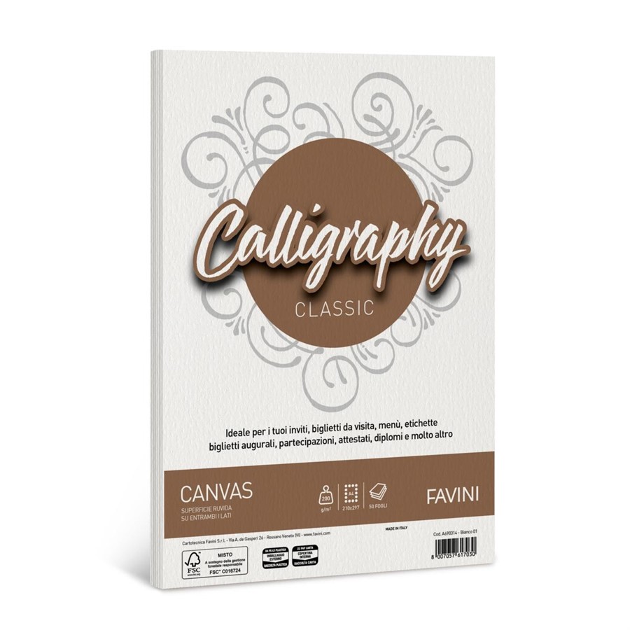 Calligraphy CANVAS gr200 BIANCO     A4 f50
